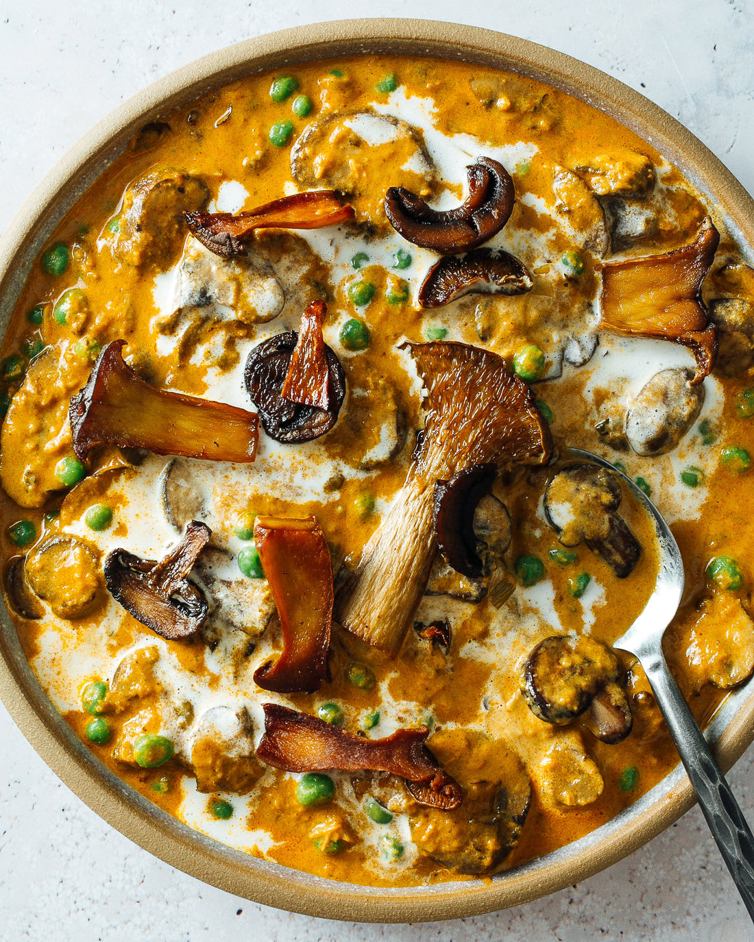 Mushroom Matar (Mushroom and Peas Curry)